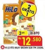 Promo Harga HILO Ready to Drink Milky Brown Sugar per 3 pcs 200 ml - Superindo