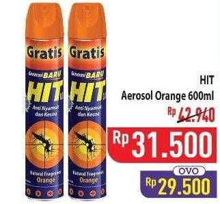 Promo Harga HIT Aerosol Orange 675 ml - Hypermart