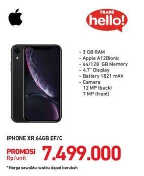 Promo Harga APPLE iPhone XR | Liquid Retine HD LCD 6.1 inch - Kamera 12MP 7MP  - Carrefour