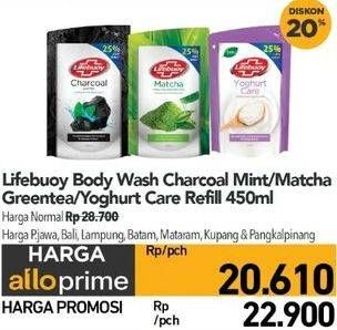 Promo Harga Lifebuoy Body Wash Yoghurt Care, Charcoal And Mint, Matcha 450 ml - Carrefour