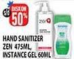 Promo Harga Zen Hand Sanitizer 475ml, Instance Gel 60ml  - Hypermart