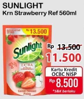 Promo Harga Sunlight Pencuci Piring Korean Strawberry 560 ml - Alfamart