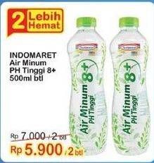 Promo Harga INDOMARET Air Minum pH 8+ 500 ml - Indomaret