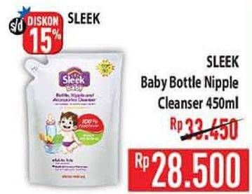 Promo Harga SLEEK Baby Bottle, Nipple and Accessories Cleanser 450 ml - Hypermart