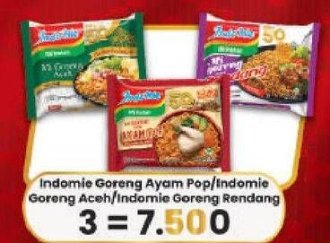 Promo Harga INDOMIE Mi Goreng Ayam Pop, Aceh, Rendang 85 gr - Alfamart