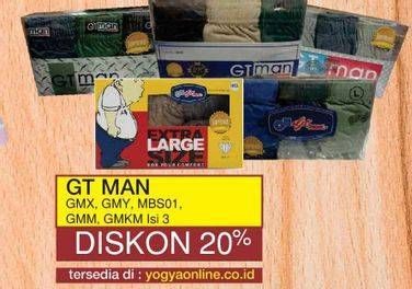 Promo Harga GT MAN Underwear GMM, GMY, GMX, MBS01, GMKM 3 pcs - Yogya