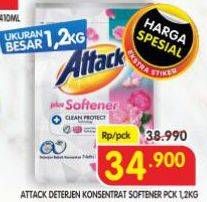 Promo Harga Attack Detergent Powder Plus Softener 1200 gr - Superindo