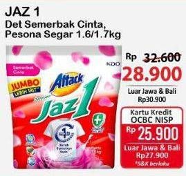 Promo Harga Attack Jaz1 Detergent Powder Semerbak Cinta, Pesona Segar 1700 gr - Alfamart