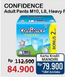 Promo Harga Confidence Adult Diapers Pants M10+2, L8+2 10 pcs - Alfamart