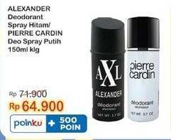 Promo Harga Alexander Deodoran Spray/Pierre Cardin Deodorant Spray  - Indomaret