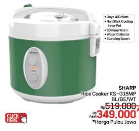 Promo Harga Sharp KS-G18MP Rice Cooker  - LotteMart