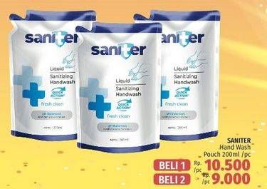 Promo Harga SANITER Hand Wash per 2 pouch 200 ml - LotteMart