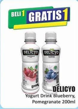 Promo Harga Delicyo Yogurt Drink Blueberry, Pomegranate 200 ml - Hari Hari