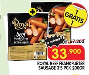 Promo Harga Belfoods Royal Sausages Beef Frankfurter 200 gr - Superindo