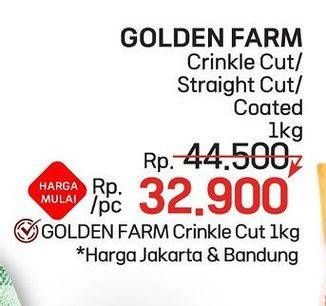 Promo Harga Golden Farm French Fries Crinkle, Straight, Coated 1000 gr - LotteMart