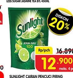 Promo Harga SUNLIGHT Pencuci Piring Jeruk Nipis 100 755 ml - Superindo