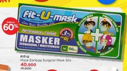 Promo Harga Fit-u-mask Masker Earloop 50 pcs - Watsons