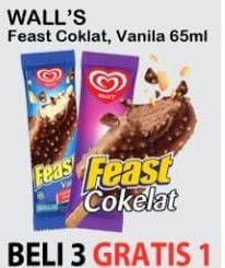 Promo Harga WALLS Feast Chocolate, Vanilla 65 ml - Alfamart