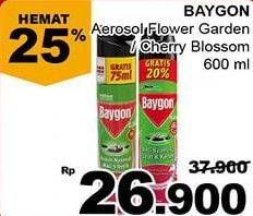 Promo Harga BAYGON Insektisida Spray Flower Garden, Cherry Blossom 600 ml - Giant