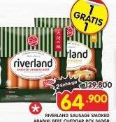 Promo Harga Riverland Sausage Smoked Arabiki Beef, Smoked Cheddar 360 gr - Superindo