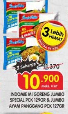 Promo Harga Indomie Mi Goreng Jumbo Spesial, Ayam Panggang 127 gr - Superindo