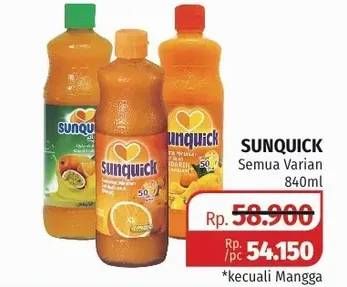 Promo Harga SUNQUICK Minuman Sari Buah All Variants, Kecuali Mangga 840 ml - Lotte Grosir