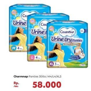 Promo Harga Charmnap Urine Dry Panties 300cc L4, M4, XL3 3 pcs - Carrefour