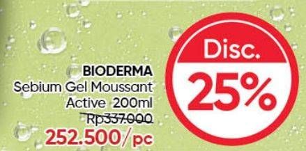 Promo Harga Bioderma Sebium Gel Moussant Cleansing Foam Gel Berminyak / Acne-Prone 200 ml - Guardian