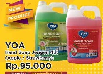 Promo Harga YOA Hand Soap Apel, Stroberi 4 ltr - Yogya