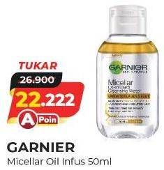 Promo Harga GARNIER Micellar Water Oil-Infused 50 ml - Alfamart