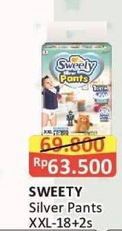 Promo Harga Sweety Silver Pants XXL18+2 20 pcs - Alfamart