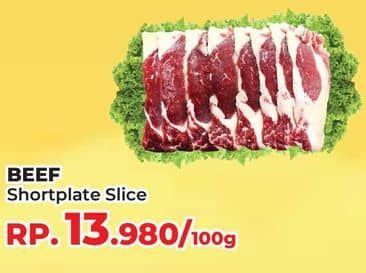 Promo Harga Beef Short Plate Slice per 100 gr - Yogya