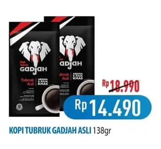 Promo Harga Gadjah Kopi Tubruk Asli 138 gr - Hypermart