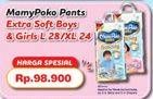 Promo Harga Mamy Poko Pants Extra Soft Boys/Girls L28, XL24  - Indomaret
