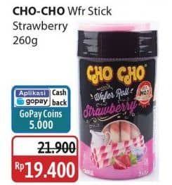 Promo Harga Cho Cho Wafer Roll Strawberry 260 gr - Alfamidi