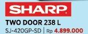 Promo Harga Sharp SJ-420-GP SD Kulkas Plasmacluster Ion 2 Pintu  - COURTS