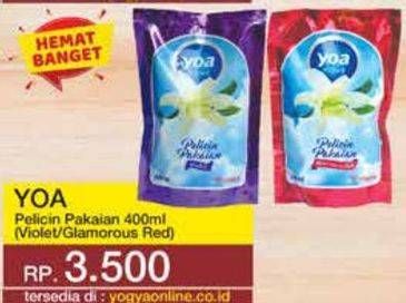 Promo Harga YOA Pelicin Pakaian Glamorous Red, Violet 400 ml - Yogya