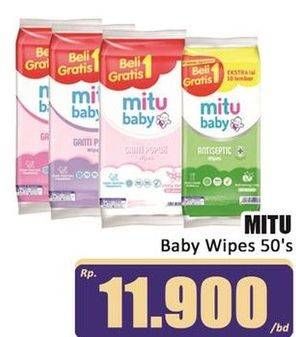 Promo Harga Mitu Baby Wipes 50 pcs - Hari Hari