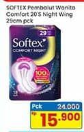 Promo Harga Softex Comfort Night Wing 29cm 20 pcs - Indomaret