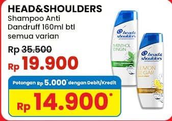 Promo Harga Head & Shoulders Shampoo All Variants 160 ml - Indomaret