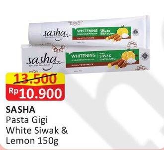 Promo Harga SASHA Toothpaste Whitening Siwak Lemon 150 gr - Alfamart
