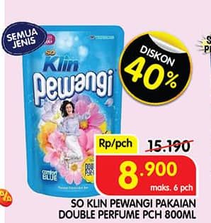 Promo Harga So Klin Pewangi All Variants 800 ml - Superindo