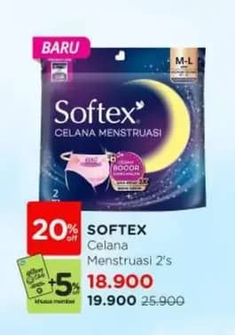Promo Harga Softex Celana Menstruasi All Size 2 pcs - Watsons