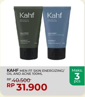 Promo Harga Kahf Face Wash Skin Energizing And Brightening, Oil And Acne Care 100 ml - Yogya