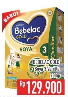 Promo Harga Bebelac 3 Gold Soya Susu Pertumbuhan Vanila 700 gr - Hypermart