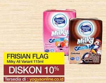 Promo Harga FRISIAN FLAG Susu UHT Milky Chocolate, Strawberry 115 ml - Yogya