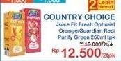 Promo Harga Country Choice Fit Fresh Juice Guardian Red, Optimist Orange, Purify Green 250 ml - Indomaret