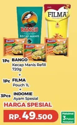 Harga Bango Kecap Manis + Filma Minyak Goreng + Indomie Mie Kuah