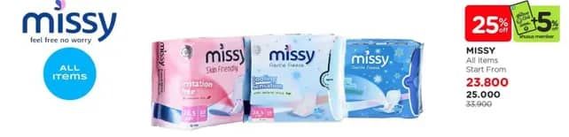 Promo Harga Missy Pembalut  - Watsons