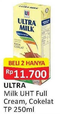 Promo Harga ULTRA MILK Susu UHT Coklat, Full Cream 250 ml - Alfamart